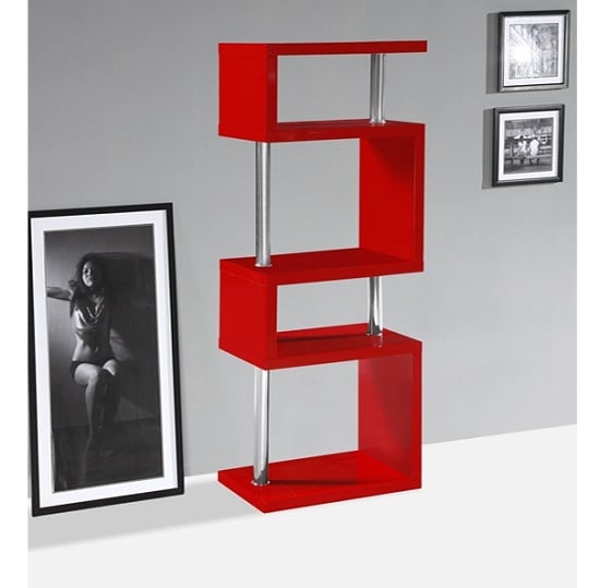 Miami Slim High Gloss Shelving Unit Red Display Stands, Units, Modern