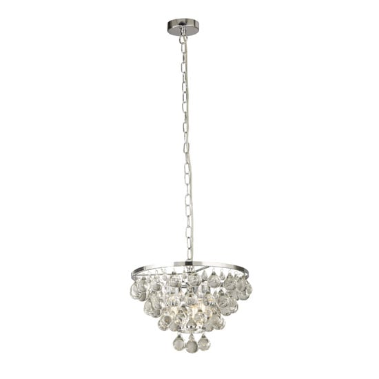 Product photograph of Michelle 4 Pendant Light In Chrome With Rain Drop Glass Balls from Furniture in Fashion