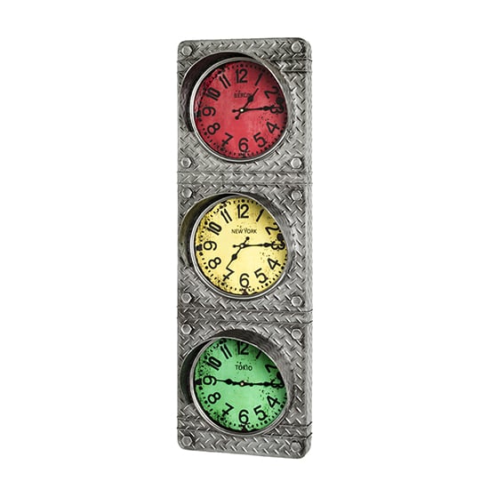 Product photograph of Middles Metal Traffic Light Optics Clock In Anthracite Frame from Furniture in Fashion
