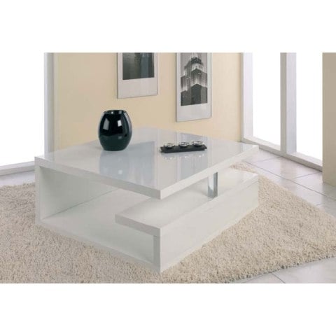 White Chairs on Geno End Table In High Gloss White  86305    Best Sellers