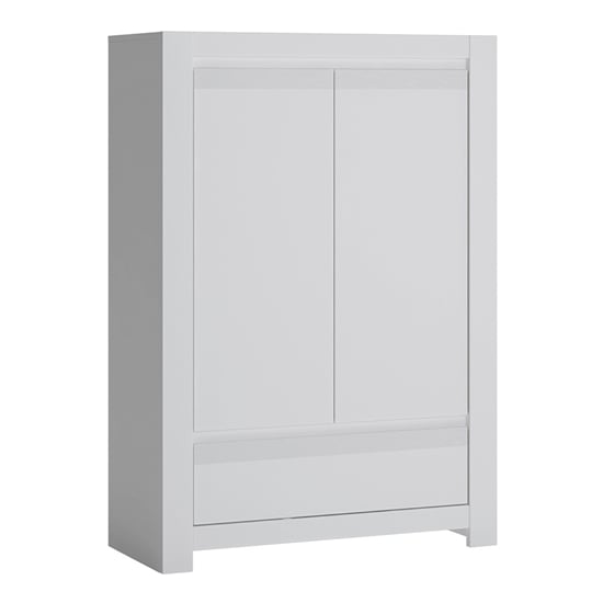 Product photograph of Neka Wooden 2 Doors 1 Drawer Storage Cabinet In Alpine White from Furniture in Fashion