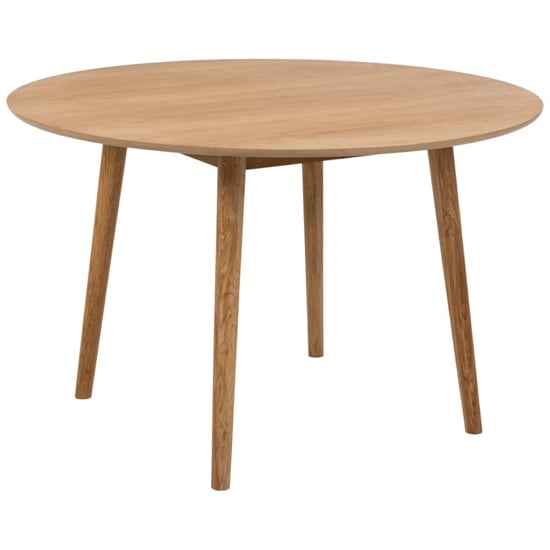 Nephi Wooden Dining Table Round In Oak