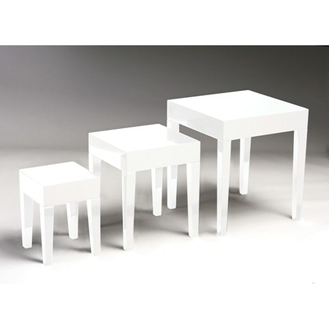 Moda White Nest of 3 Tables, 2401741