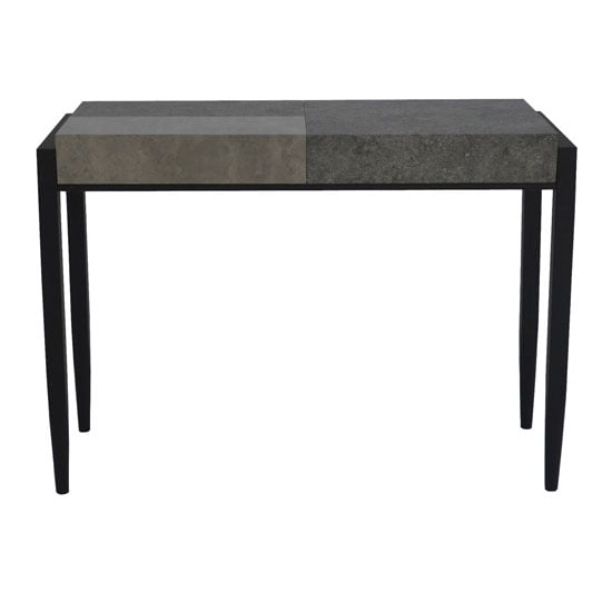 Product photograph of Nevis Console Table In Light And Dark Concrete With Metal Legs from Furniture in Fashion