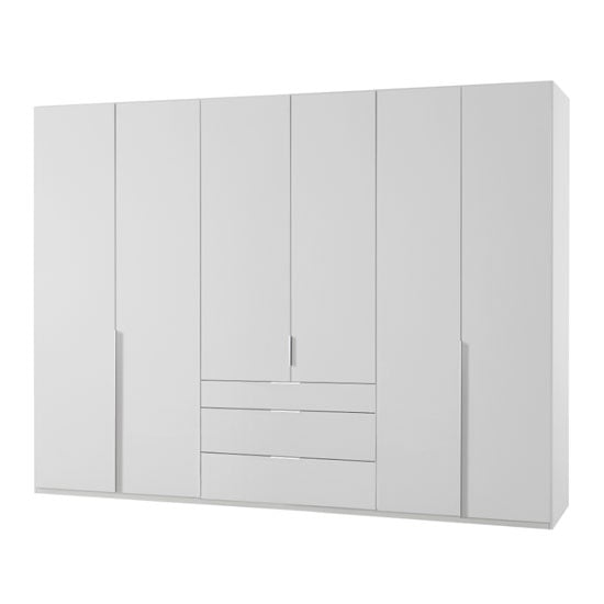 Product photograph of New York Tall Wooden 6 Doors Wardrobe In White from Furniture in Fashion