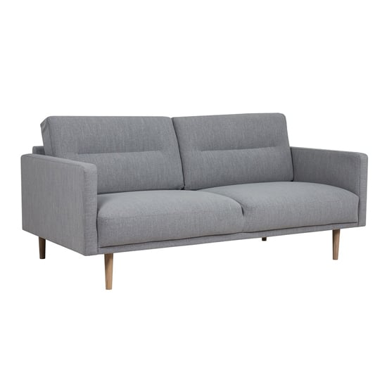 Product photograph of Nexa Fabric 2 Seater Sofa In Soul Grey With Oak Legs from Furniture in Fashion