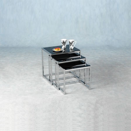 Novella Black Glass Nest Of tables