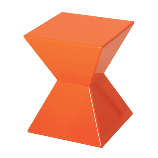 Edge Funky End Table In Orange High Gloss Lacquered Side Tables