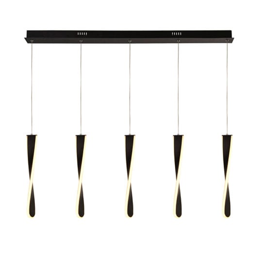 Product photograph of Paddle Led Wall Hung Bar 5 Pendant Light In Matt Black And White from Furniture in Fashion