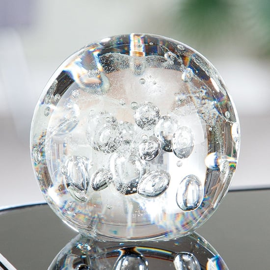 Product photograph of Paperweight Glass Ball Design Sculpture In Clear from Furniture in Fashion
