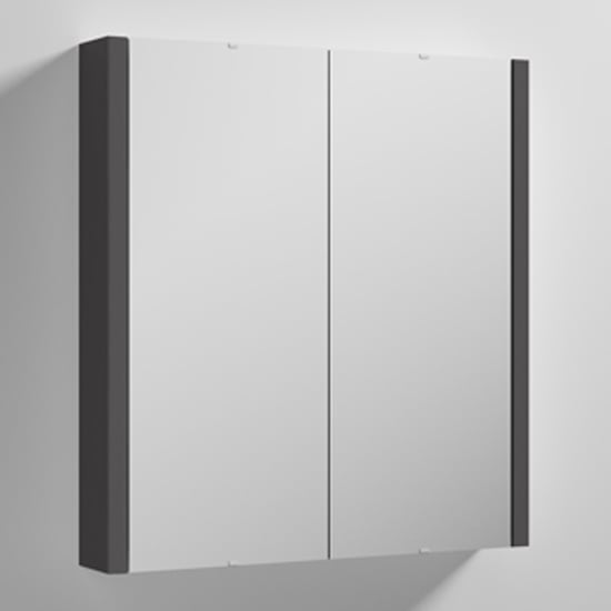 Product photograph of Paradox 60cm Bathroom Mirrored Cabinet In Gloss Grey from Furniture in Fashion