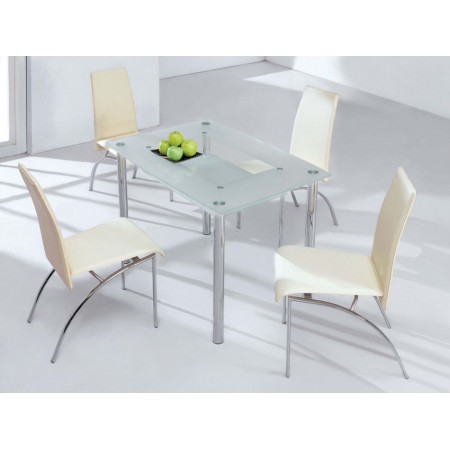 Frosted Small Compact Glass Dining Table Only