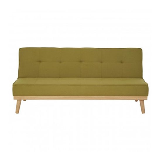 Product photograph of Porrima 3 Seater Fabric Sofa Bed In Green from Furniture in Fashion