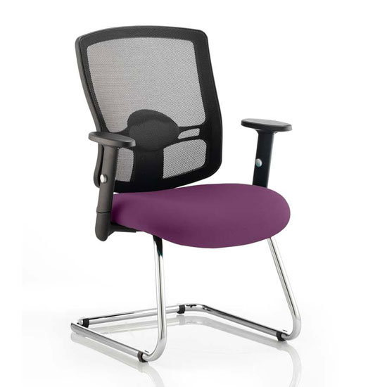 Product photograph of Portland Black Back Visitor Chair With Tansy Purple Seat from Furniture in Fashion