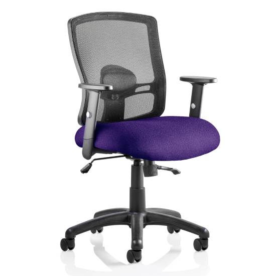 Product photograph of Portland Ii Black Back Office Chair With Tansy Purple Seat from Furniture in Fashion