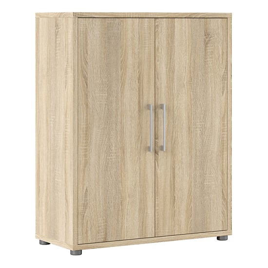 Product photograph of Prax 2 Doors 2 Shelves Office Storage Cabinet In Oak from Furniture in Fashion