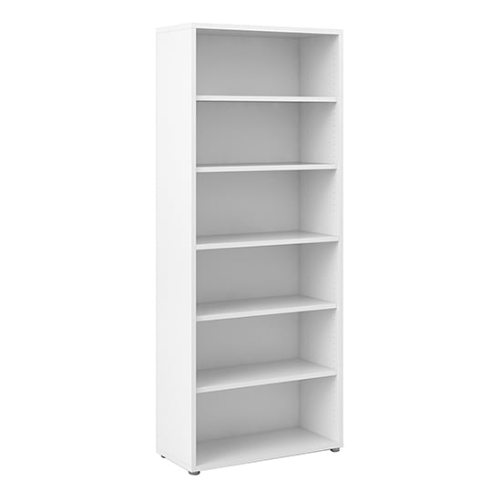 Product photograph of Prax 5 Shelves Home And Office Bookcase In White from Furniture in Fashion
