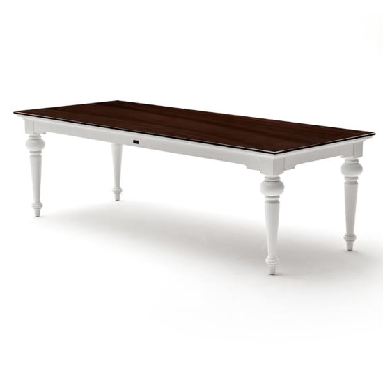 Product photograph of Provik Wooden Dining Table In White Distress And Deep Brown from Furniture in Fashion