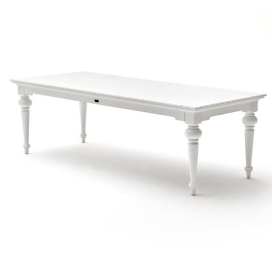 Product photograph of Proviko Large Wooden Dining Table In Classic White from Furniture in Fashion