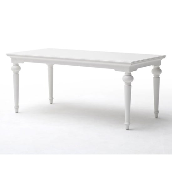 Product photograph of Proviko Medium Wooden Dining Table In Classic White from Furniture in Fashion