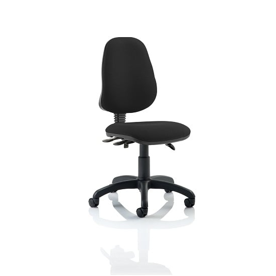 Product photograph of Redmon Fabric Office Chair In Black Without Arms from Furniture in Fashion