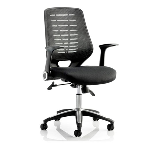 Product photograph of Relay Task Black Back Office Chair With Airmesh Black Seat from Furniture in Fashion