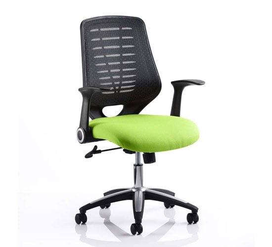 Product photograph of Relay Task Black Back Office Chair With Myrrh Green Seat from Furniture in Fashion