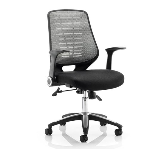 Product photograph of Relay Task Silver Back Office Chair With Airmesh Black Seat from Furniture in Fashion