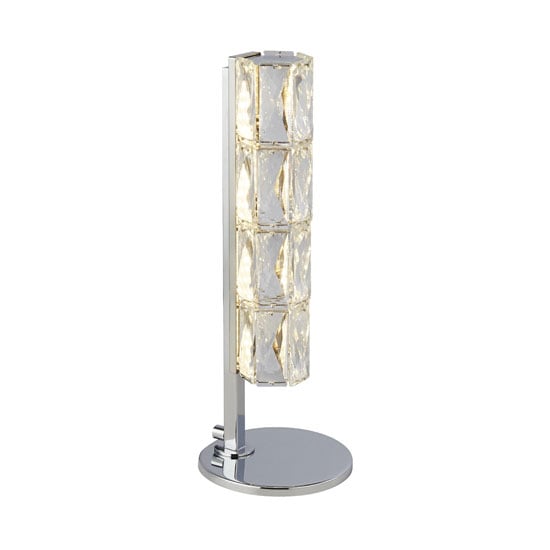 Product photograph of Remy Led Tube Bar Table Lamp In Chrome With Clear Crystal Trim from Furniture in Fashion