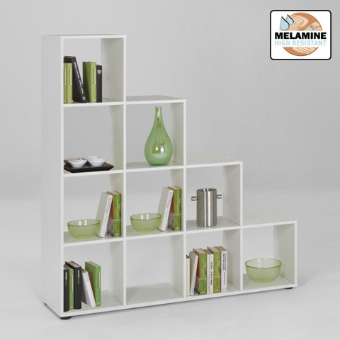 white display shelves