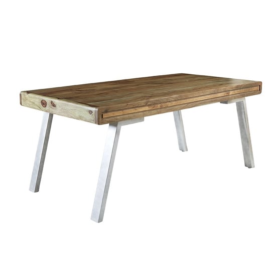 Product photograph of Reverso Medium Wooden Dining Table In Two Tone Oak from Furniture in Fashion