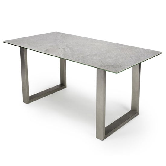 Product photograph of Rocca Ceramic And Glass Dining Table With Steel Base from Furniture in Fashion