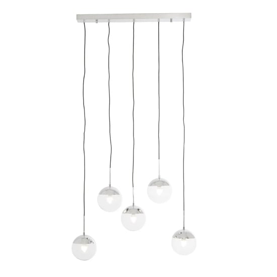 Product photograph of Rocklin Clear Glass Shade Pendant Light In Chrome from Furniture in Fashion