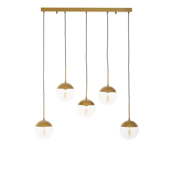 Product photograph of Rocklin Clear Glass Shade Pendant Light In Gold from Furniture in Fashion