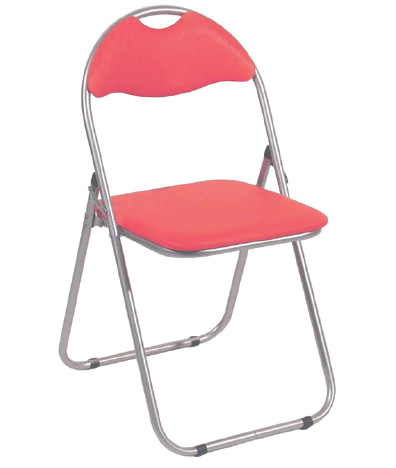 Shake Folding Bar Chair in Aluminum/Red Finish