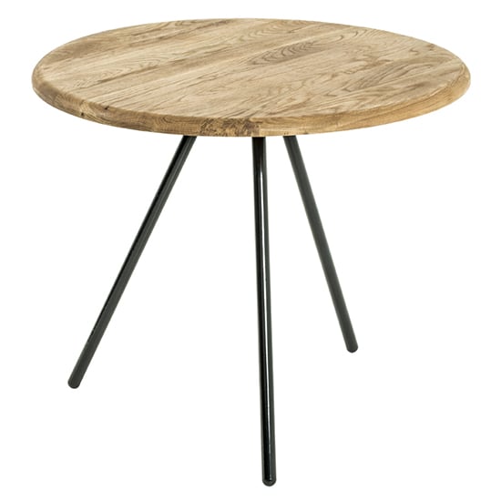 Product photograph of Simons Large Wooden Side Table In Oak With Black Metal Legs from Furniture in Fashion
