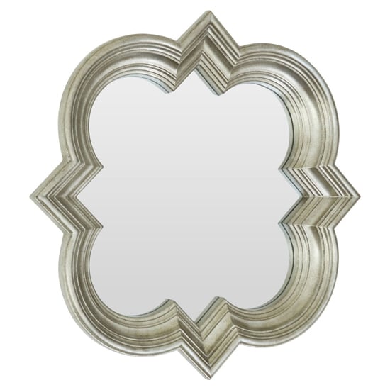 Product photograph of Sims Arabesque Design Wall Mirror In Weathered Silver Frame from Furniture in Fashion