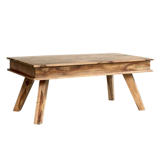 Product photograph of Spica Wooden Coffee Table In Natural Sheesham from Furniture in Fashion