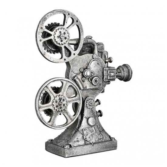 Product photograph of Steampunk Camera Poly Sculpture In Antique Silver from Furniture in Fashion