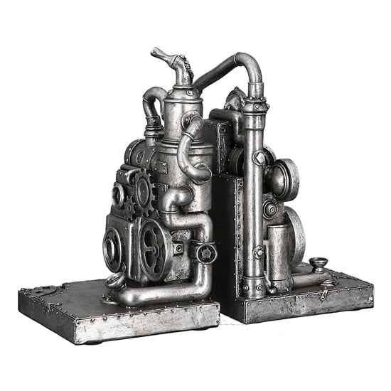Product photograph of Steampunk Machine Poly Sculpture In Antique Silver from Furniture in Fashion