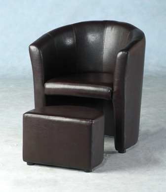 Tempo Tub Chair with Footstool - Expresso Brown