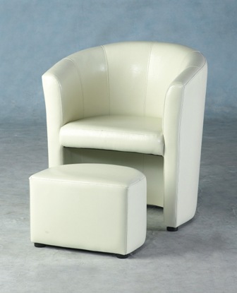 Tempo Tub Chair with Footstool - Cream