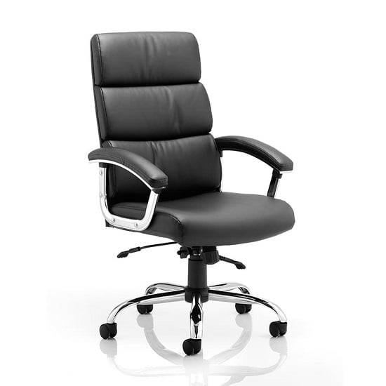 Product photograph of Tillie Bonded Leather Executive Chair In Black With Chrome Base from Furniture in Fashion