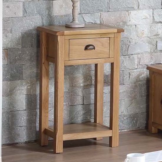Trevino Console Table In Oak with 1 Drawer