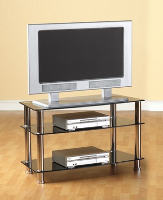 Trixie TV Unit/Stand - Black Glass