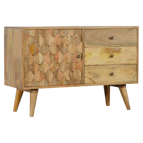 Product photograph of Tufa Wooden Pineapple Carved Sideboard In Oak Ish from Furniture in Fashion