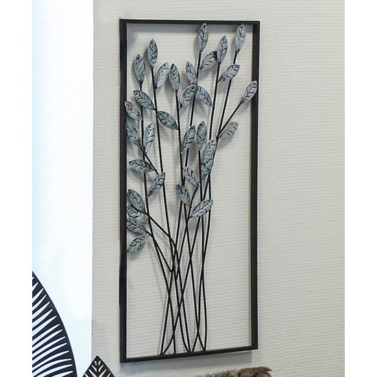 Product photograph of Twigs Metal Wall Art In Silver With Antique Dark Brown Frame from Furniture in Fashion