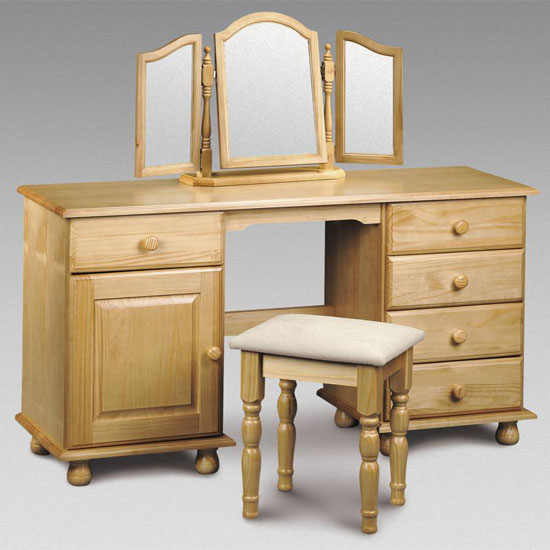 Pickwick Solid Pine Twin Pedestal Dressing Table