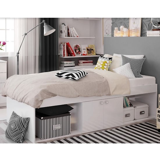 Product photograph of Valerie Low Sleeper Cabin Storage Bed In White from Furniture in Fashion