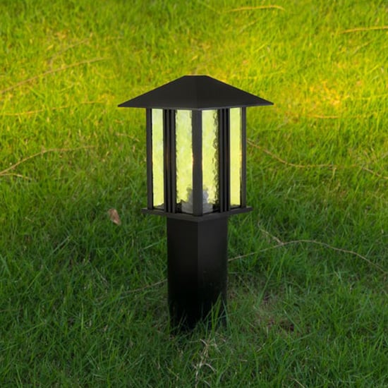 Product photograph of Venice Outdoor Post Light In Black With Water Glass from Furniture in Fashion
